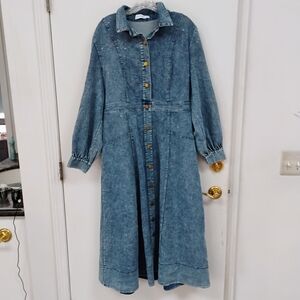 Petal & Pup Blue Denim Long Sleeve Dress